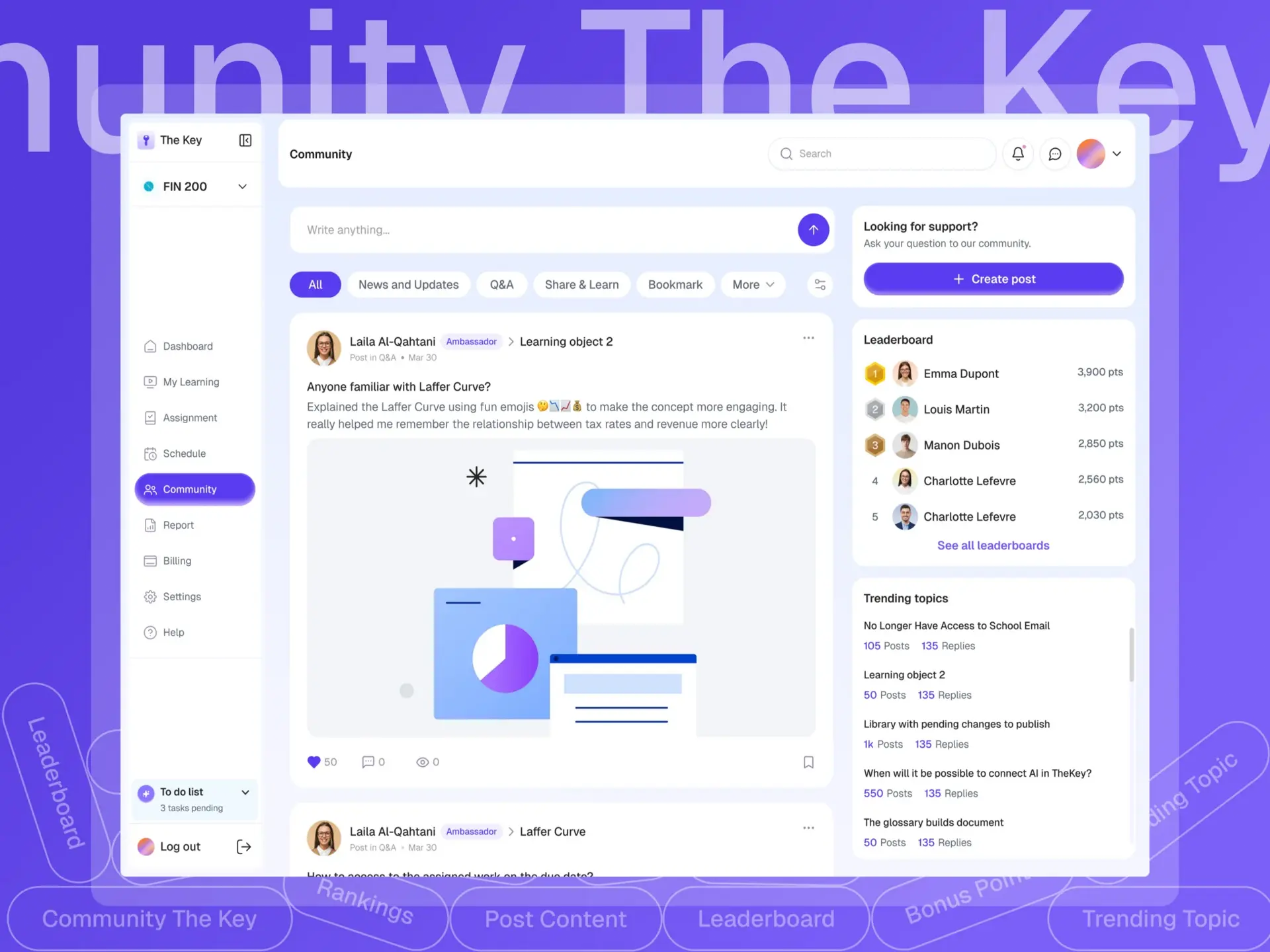 The Key — student learning surface