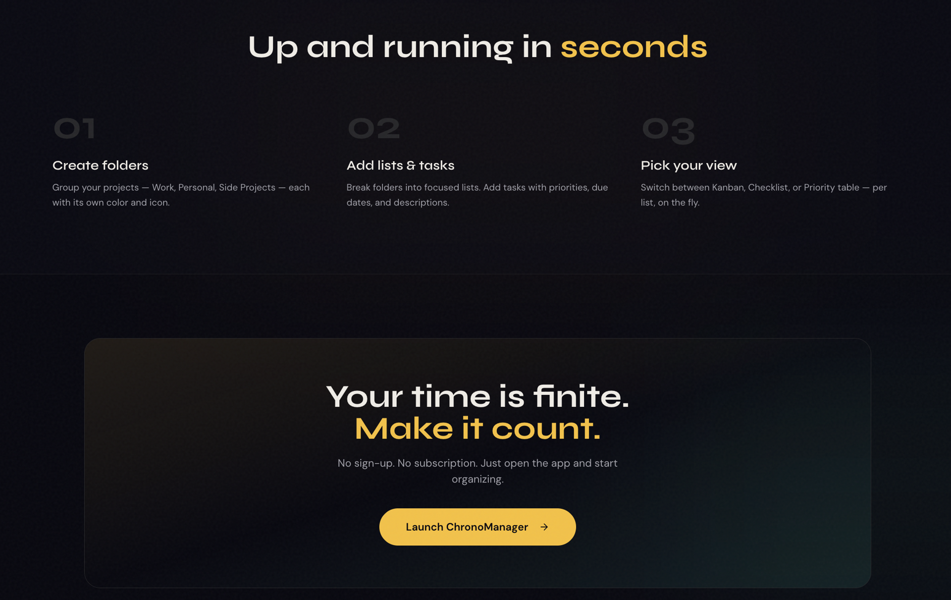 chronomanager — screenshot 2